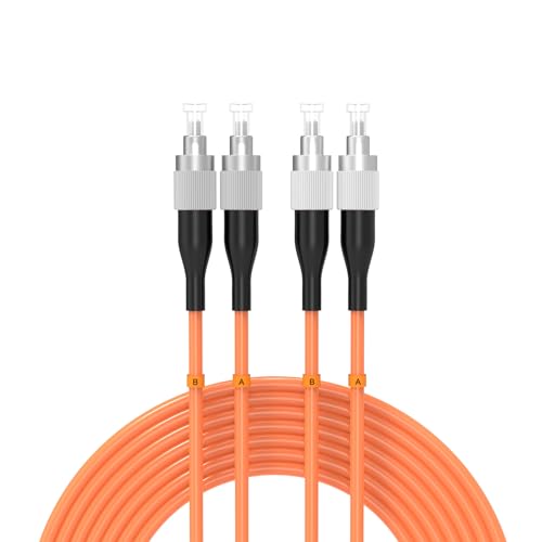 Image of 0.6Meter 2ft FC /UPC-FC /UPC Multi-Mode Fiber Optic Cable FC to FC OM1 Jumper Optical Patch Cord Duplex 62.5 /125um Orange FC-FC