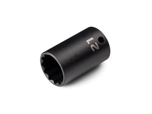 Image of TEKTON 3 /8 Inch Drive x 21 mm Semi-Deep 12-Point Impact Socket | SID14321