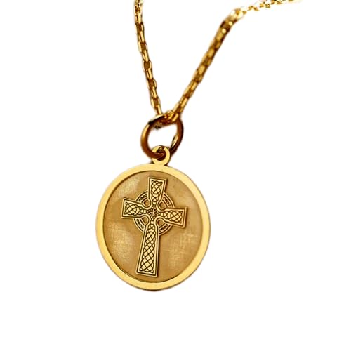 Collier pendentif pièce croix LKBEADS en argent sterling plaqué or