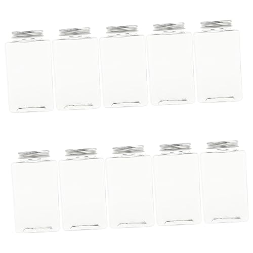 Hohopeti 10pcs Simple Milk Tea Bottles Plastic Drink Cups Juice Storage for Home Restaurant Cafe