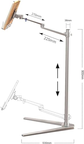 Estante de lectura de pie de alta gama, soporte de aluminio con base pesada en forma de V 6
