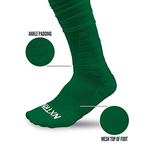 Nxtrnd Xtd Scrunch Football Socks, Extra Long Padded Sport Socks For Men & Boys (Dark Green, S/M) #TOP2