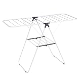 CasaSelección - Tendedero plegable con 2 alas y estante inferior de metal...