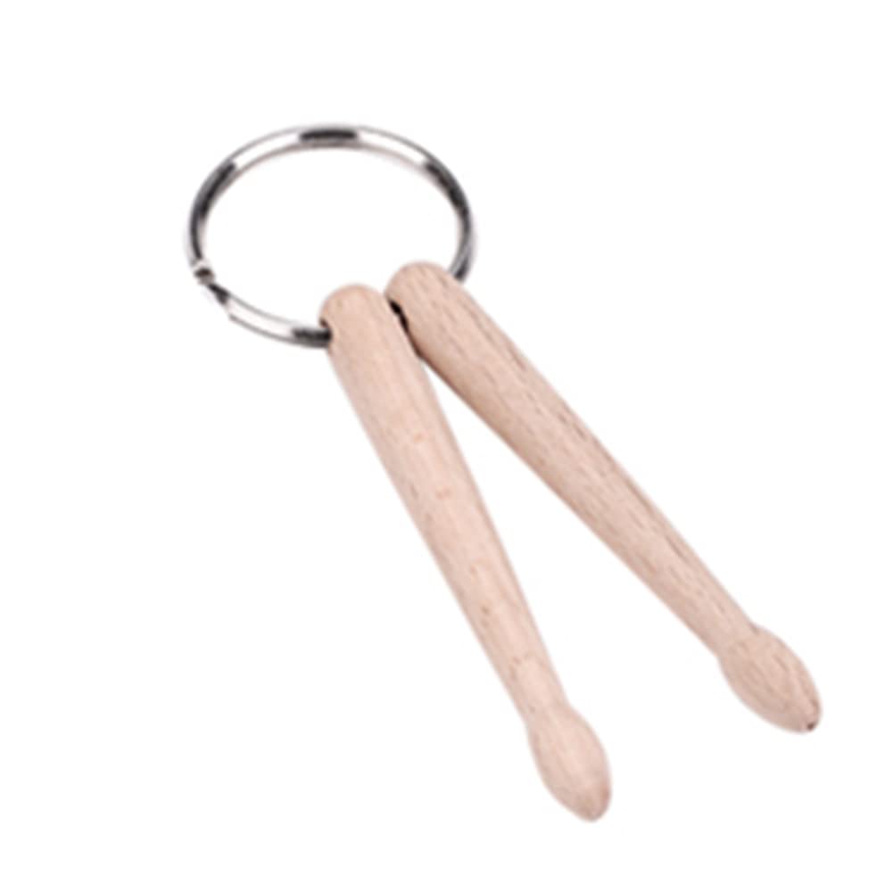 Hopbucan Keychain Maple Wood Drum Stick Key Ring Percussion Stick Keychain Wooden Drum Sticks - Image 4
