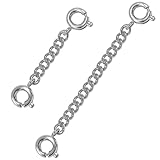 [Dimensions adaptables]: L'ensemble comprend deux longueurs pratiques : une extension courte de 3 cm pour des ajustements mineurs et une extension longue de 6 cm. Ces rallonges de chaîne répondent précisément aux besoins d'ajustement de différents colliers et bracelets, évitant ainsi les bijoux trop serrés ou les ajustements inconfortables.