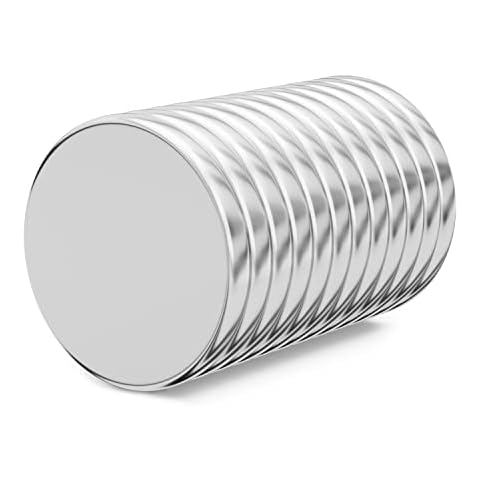 Realth Magnets Disc Neodymium Permanent Magnetic Blocks (20 mm Dia x 2 mm) for Fridge Office Science Project and Craft 12 Pack (MC20212MG) Cover