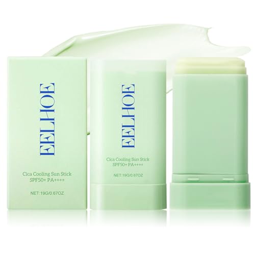 Centella Sunscreen,Centella Protector Solar en Barra SPF50+ PA++++,Centella Stick Solar Diaria,Palo Solar Hidratante,Stick Solar Facial,No Grasa,Fuerte Protección UV,para Todo Tipo de Piel