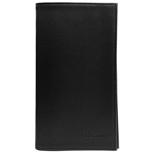 Charmoni - Etui Porte chéquier Porte Carte crédit pièce d'identité (A07 Noir)