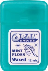 Waxed Flat Mint Ribbon Dental Floss, 144 pcs