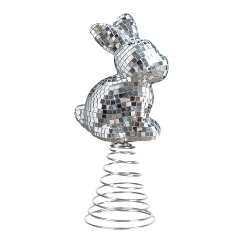 Ornement lapin disco brillant au design miroir artistique pour bureau