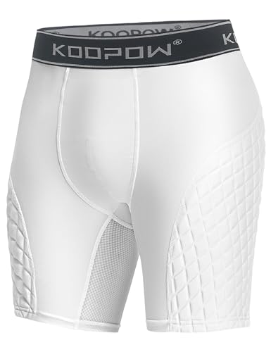 KOOPOW Pantalones cortos acolchados deslizantes para adultos, para béisbol, fútbol, lacrosse, hockey