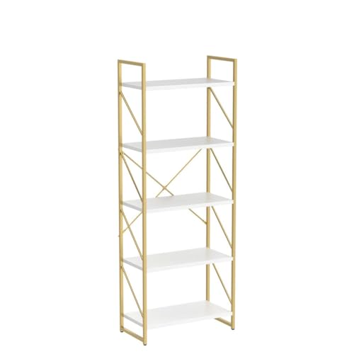 image for YITAHOME 5 Tiers Gold Bookshelf, Modern Bookshelf, Book Rack, Storage 
