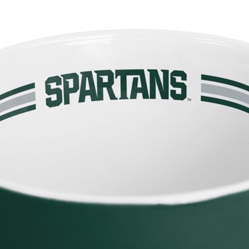 Image of Logo Brands NCAA Michigan State Spartans 15oz Stripe Mug - Team Logo, Inside Print, Standard Handle, Microwave & Dishwasher Safe
