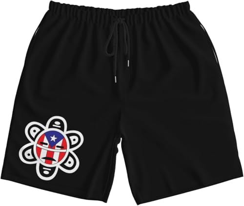 Puerto Rico Flag Sun Tribal Sol Taino Mens Swim Trunks Quick Dry Board Shorts 7