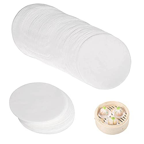 YDHfdc 500 Pcs Round Baking Parchment Paper, Non Stick Baking Parchment Circles, 90 mm Baking Paper for Bamboo Steamers, Small Cakes, Breads