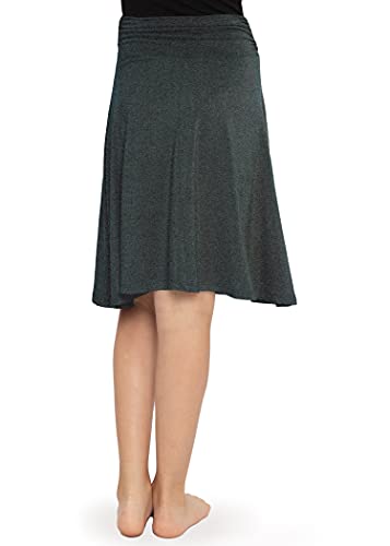 Stretch Is Comfort Girl's Knee Length Flowy Skirt Charcoal Gray Small #TOP2