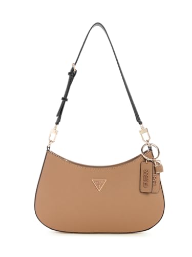 GUESS Damen Noelle Ii Top Zip Shoulder Bag Umhängetasche, braun, Mehrfarbig