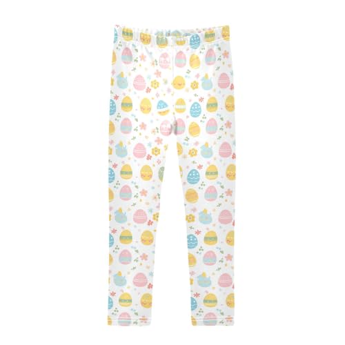 KLL Seamless Pattern Easter Eggs Girls Active Leggings Stretchy High Waisted Dance Pants Exercise