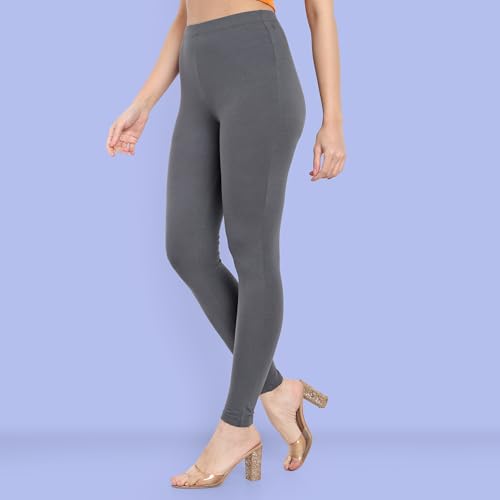Image of ONE SKY Women Full Length Leggings | Cotton Modal Spandex Blend | High Waist Stretchable & Bio-Washed Fabric | Colour-Lock Technology | Comfortable Leggings for Women