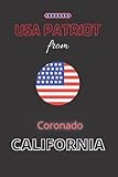 corona usa  USA Patriot from Coronado, CALIFORNIA: The perfect United States diary notebook for patriotic Americans from Coronado, CALIFORNIA gift, 120 Pages Lined Journal Paper