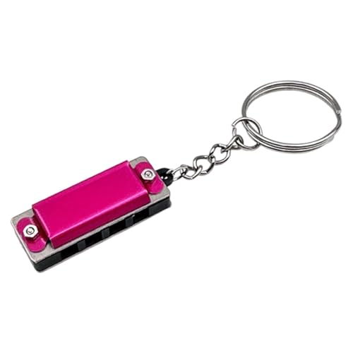 Llavero de armónica, armónica pequeña de 4 agujeros, 8 tonos, llavero de bolsillo, juguete musical para principiantes, para niños, estudiantes, llavero portátil para práctica musical, elegante