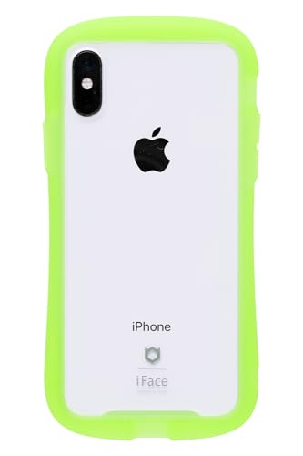 iFace Reflection Neo iPhone XS/X ケース クリア 強化ガラス (クリアイエロー)【アイフォンxs アイフォンx アイフェイス 透明 耐衝撃 ストラップホール付き ネオンカラー 蛍光】