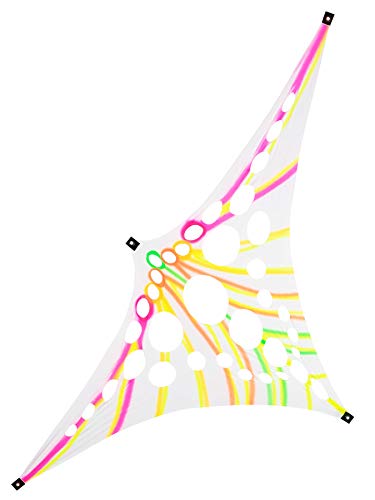PSYWORK Schwarzlicht Segel Spandex | Progspy Neon Space Star | Multicolor | 1,5 x 3m | UV-aktiv | Leuchtend | Wandtuch Wandbehang Stoff Neon Deko Party Tuch Tapestry Poster PSY Goa