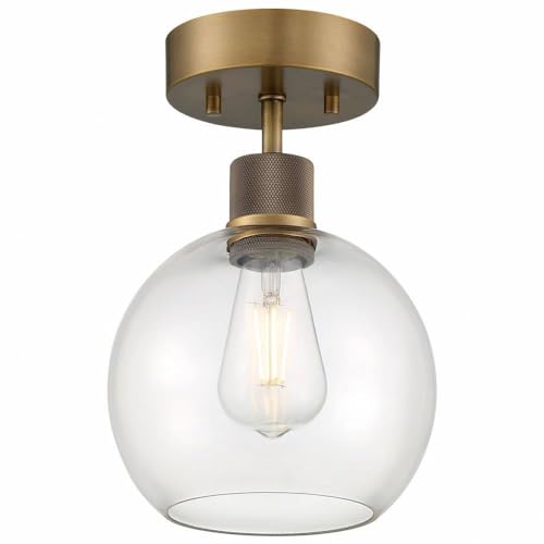 Access Lighting Port Nine Burgundy LED Semi-Flush - Antique Brushed