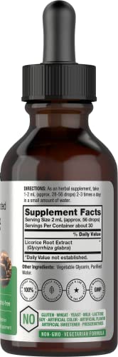 Licorice Root Extract | 2 Oz | Alcohol Free | Vegetarian, Non-Gmo, Gluten Free Liquid Tincture | By Horbaach #TOP1
