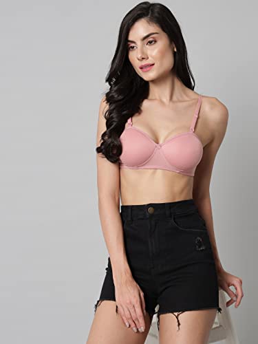 Image of Imsa Moda Women's Cotton Blend Lightly Padded Wirefree T-Shirt Bra Combo