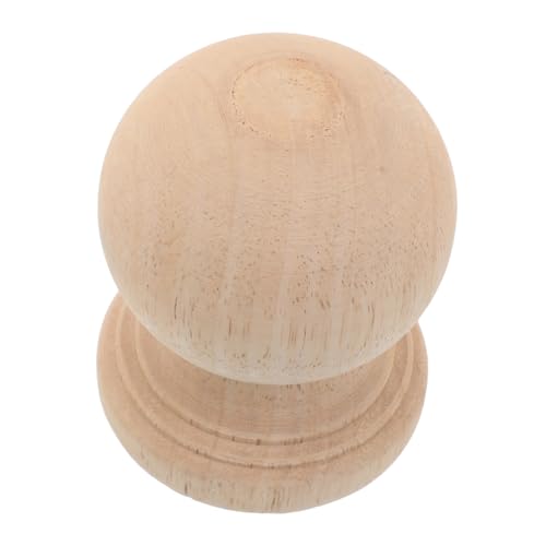VINTORKY Unfinished Solid Wood Finials Decorative Bed Post Caps Vintage Topper Ball for Staircase Balusters Furniture Railings Interior Rustic DIY Craft Tips