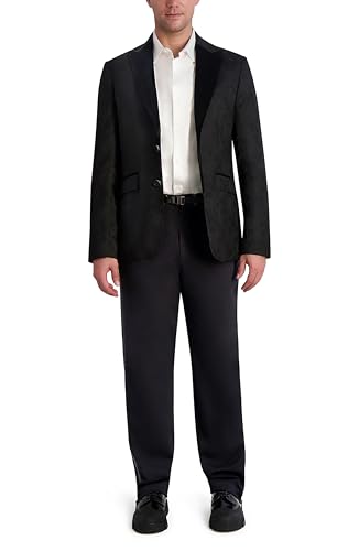 KARL LAGERFELD Men's 2 Button Long Sleeve Skull Jacquard Blazer