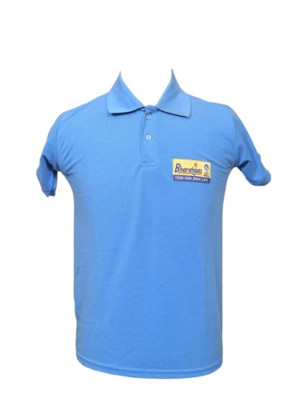 pragati textile Bhargas Cotton Polo T-Shirt, Sky Blue, Short Sleeve-picture-33