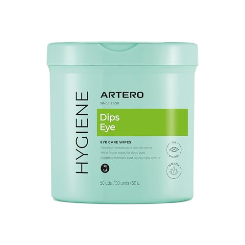 ARTERO Eye Dips. Dedales Limpiadores de Ojos para Perros y Gatos - Toallitas Tipo Dedal para Limpieza Ocular y Zona Lagrimal - Elimina Legañas y Manchas - Bichón Maltés, Yorkshire - 50 Unidades