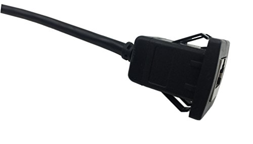 Cerrxian Rj45 Male To Female Lan Ethernet Network Cat 5E Panel Mount Cable (Black)(1M) #TOP5