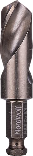 NordWolf 3/4" M35 cobalt stubby drill bit, 7/16" hex shank