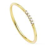 Sortija oro 18k recta redonda 1mm. diamantes brillantes 0.025ct. mujer