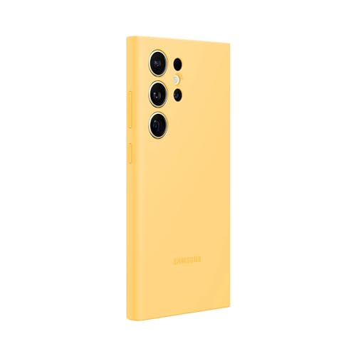 Image of SAMSUNG Galaxy S24 Ultra Silicone Phone Case, Protective Cover with Color Variety, Smooth Grip, Soft and Sleek Design, Snug Fit, US Version, EF-PS928TYEGUS, Yellow
