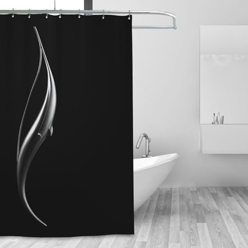 Rideau de douche 183x183 cm moderne lavable en microfibre pour baignoire - 8