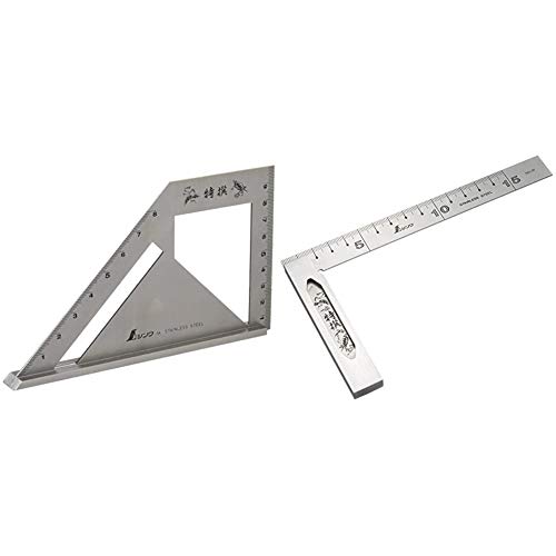 シンワ測定(Shinwa Sokutei) 止型スコヤ 62081 & 完全スコヤ 15cm 62006【セット買い】