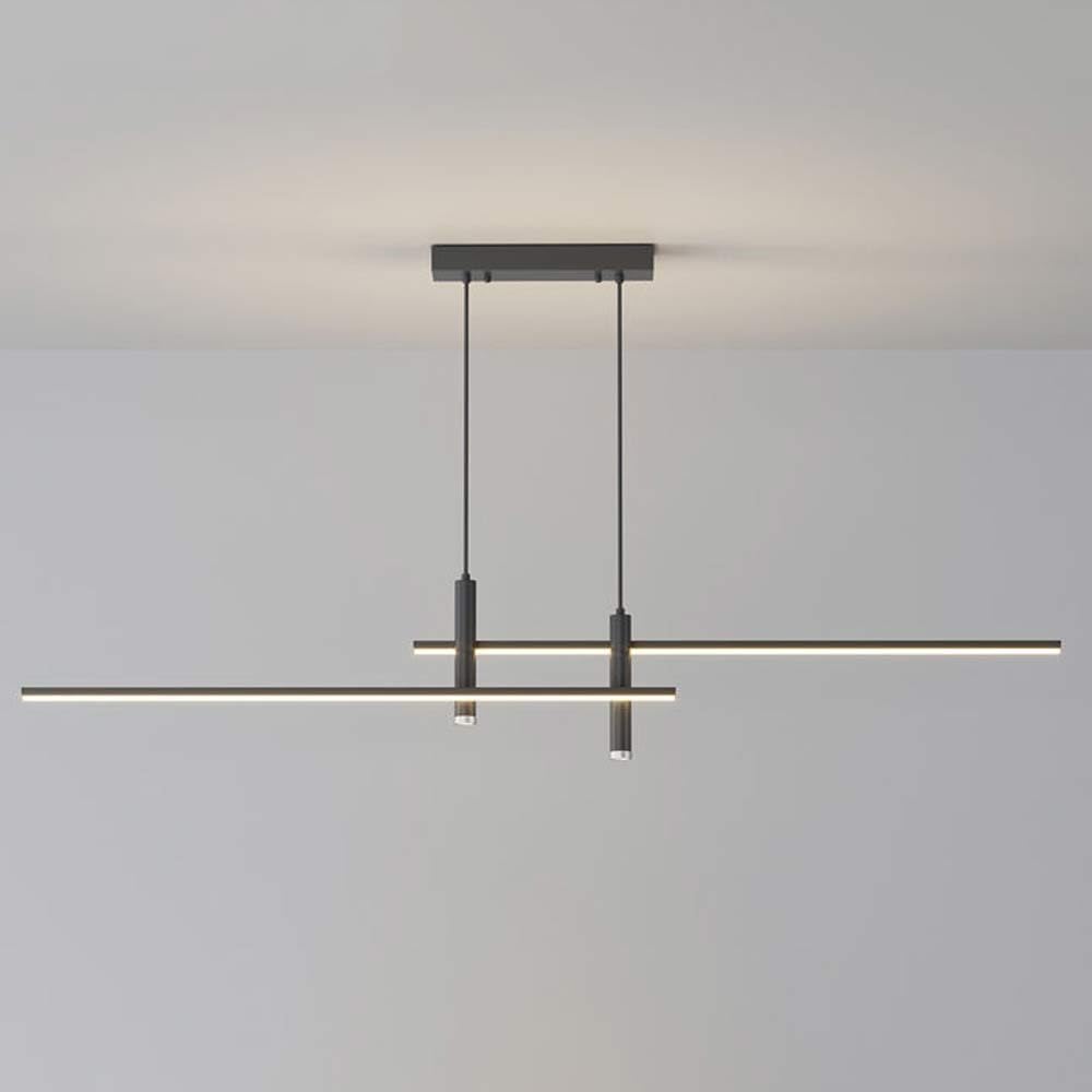39.4" dimmable led linear pendant light gold linear led chandelier lighting fixture dining room, living room, kitchen, office (color : 1, size : 120cm)