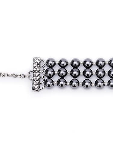 Image of Karatcart Glossy Finish Tumble Stone Studded Beaded Bracelet for Women