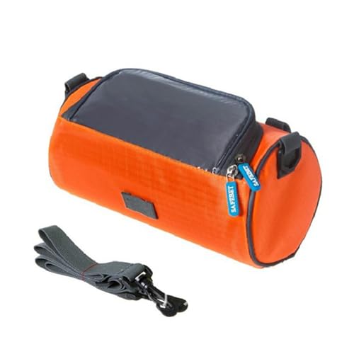 Kytpyi Borsa Manubrio Bici, Borsa Bici, Borsa Bici Telaio Impermeabile con TPU Pantalla Táctil per Smartphone, Borsa Telaio Bici con 1 Tracolla Regolabile per Mountain Bike Scooter Elettrico (Arancia)