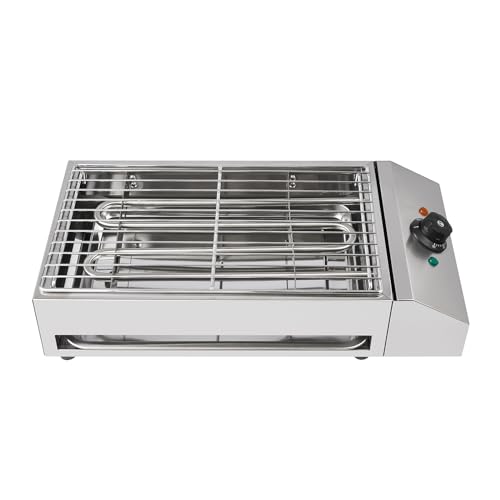 YUNLAIGOTOP Portable Electric Grill, 1800W Smokeless Indoor Grill, Commercial Electric Grill with Adjustable Temperature, Stainless Steel Restaurant Teppanyaki Grill for Restaurant/Camping/Party