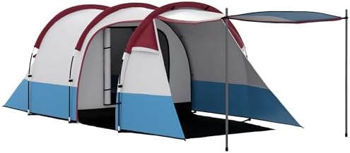 Outsunny Tente de Camping Tente Tunnel 2-3 Personnes avec Chambre...