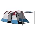 Outsunny Tienda de Campaña Familiar para 3 Persona...: UN DORMITORIO CON SALA DE ESTAR: Esta tienda de campaña grande ofrece un dormitorio con sala de estar, proporcionando espacio para hasta 3 personas para dormir, con el medio para relajarse y guardar pertenencias IMPERMEABILIDAD DE 2000 MM: La cubiert...
