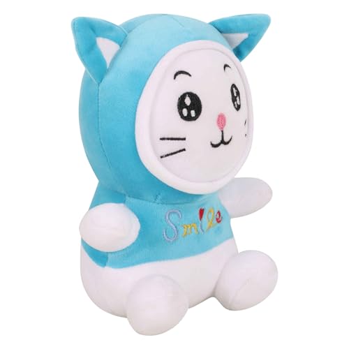 Image of DearJoy Small Cat with a Hoodie | Blue - 22 cm
