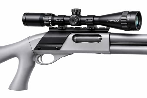 Gotical Remington 870 Mount and 3-9×40AO Rifle Scope | Saddle Mount, Rings for Remington 870 Shotgun in 12GA or 20 GA, Fully Coated Lenses for Superior Clarity, Fogproof