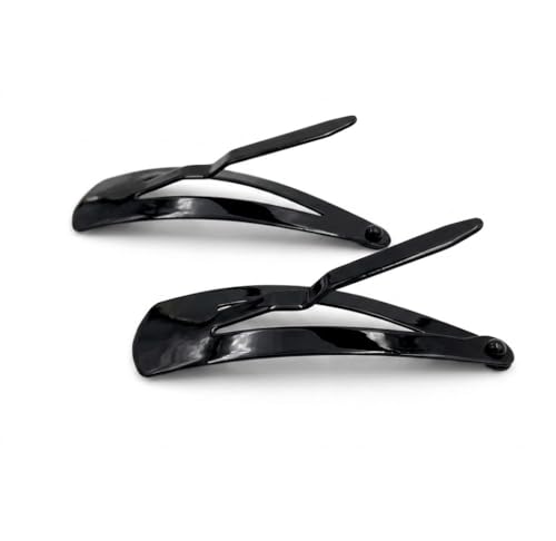 Image of Glaze Black Glossy Finish Tic Tac Hair Clips, Small Size, Pack of 12