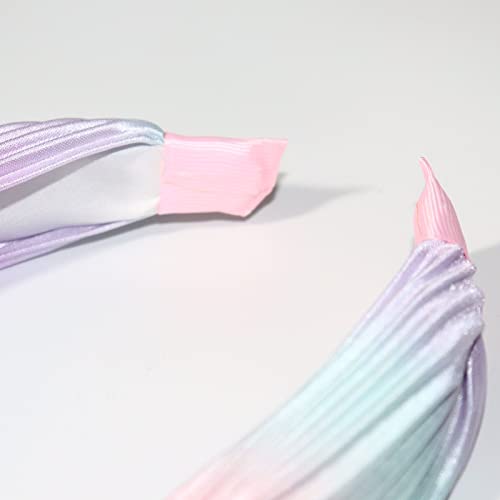 Heway 3 Pcs Rainbow Headbands Tie-Dye Knotted Wide Headband For Women Summer Hair Band Girls Knotted Headbands Top Knot Headband Fashion Head Wrap In Non-Slip Hair Accessories For Daily Festival Gifts #TOP5